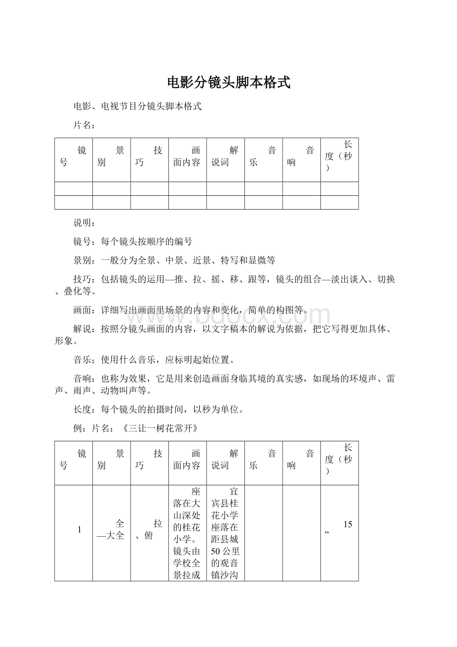 电影分镜头脚本格式文档格式.docx