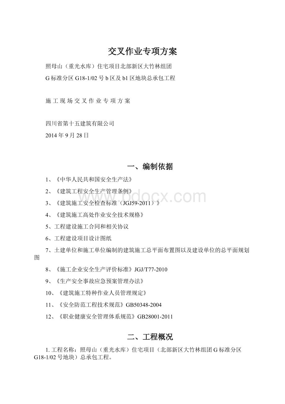 交叉作业专项方案Word格式文档下载.docx