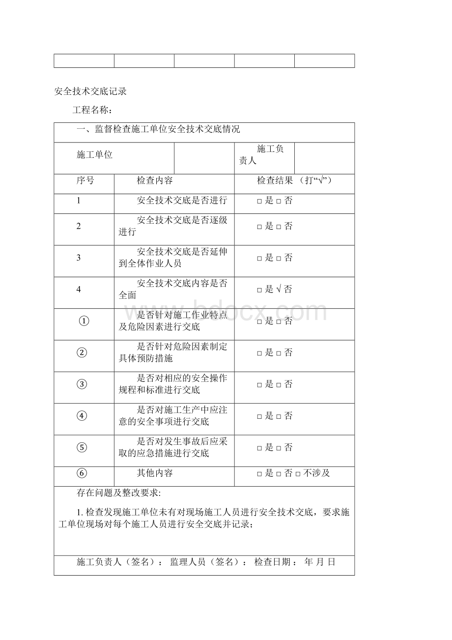 安全技术交底检查记录施工单位内部交底.docx_第2页