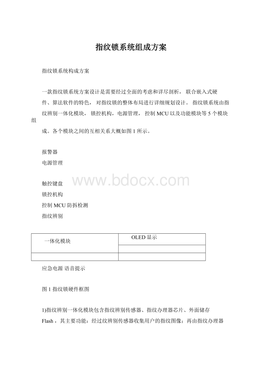 指纹锁系统组成方案.docx_第1页