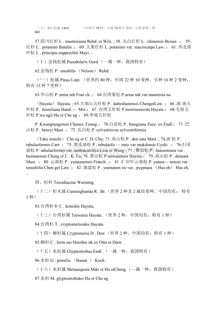 我国特有的裸子植物Word文件下载.docx_第3页