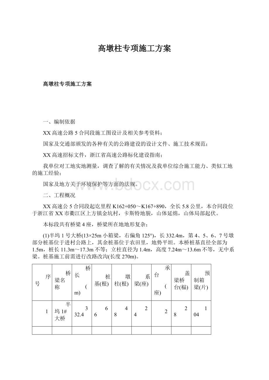 高墩柱专项施工方案Word格式.docx_第1页