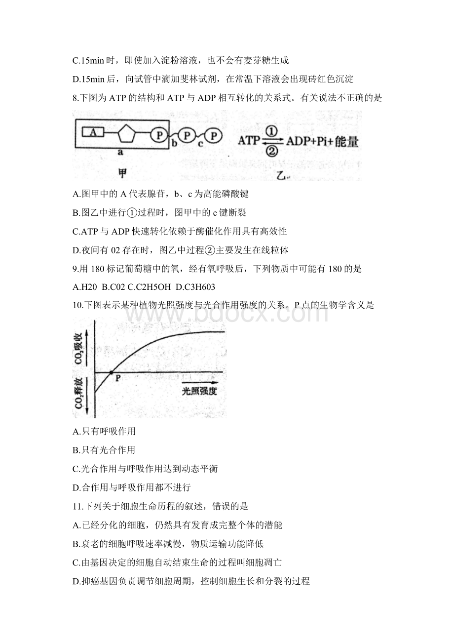 天津市和平区学年高一上学期期末考试生物试题+Word版含答案.docx_第3页