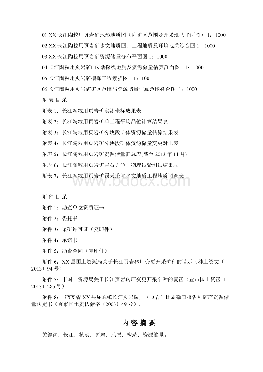 XX长江陶粒用页岩矿资源储量核实报告Word格式文档下载.docx_第2页