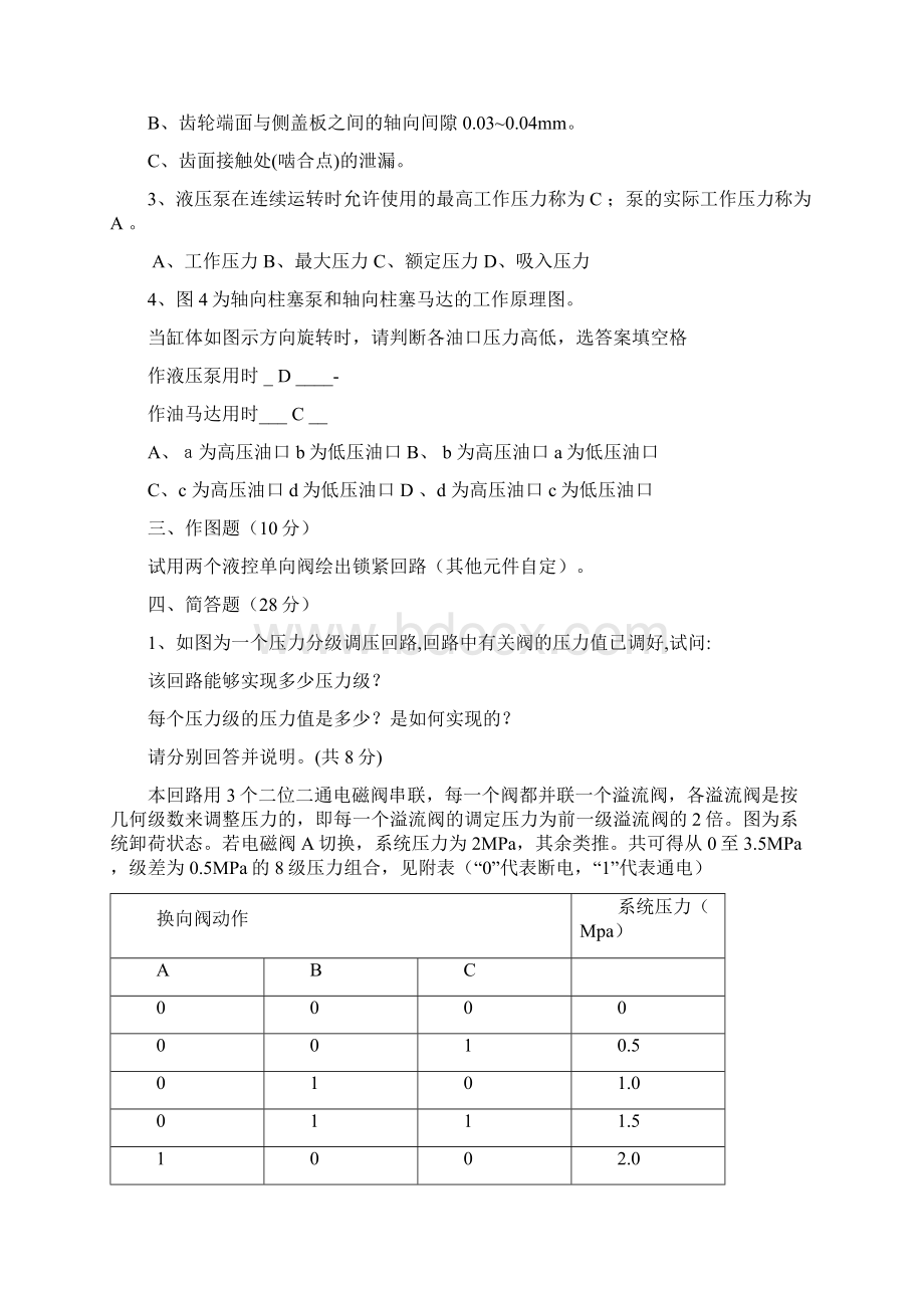 液压试题及答案文档格式.docx_第2页