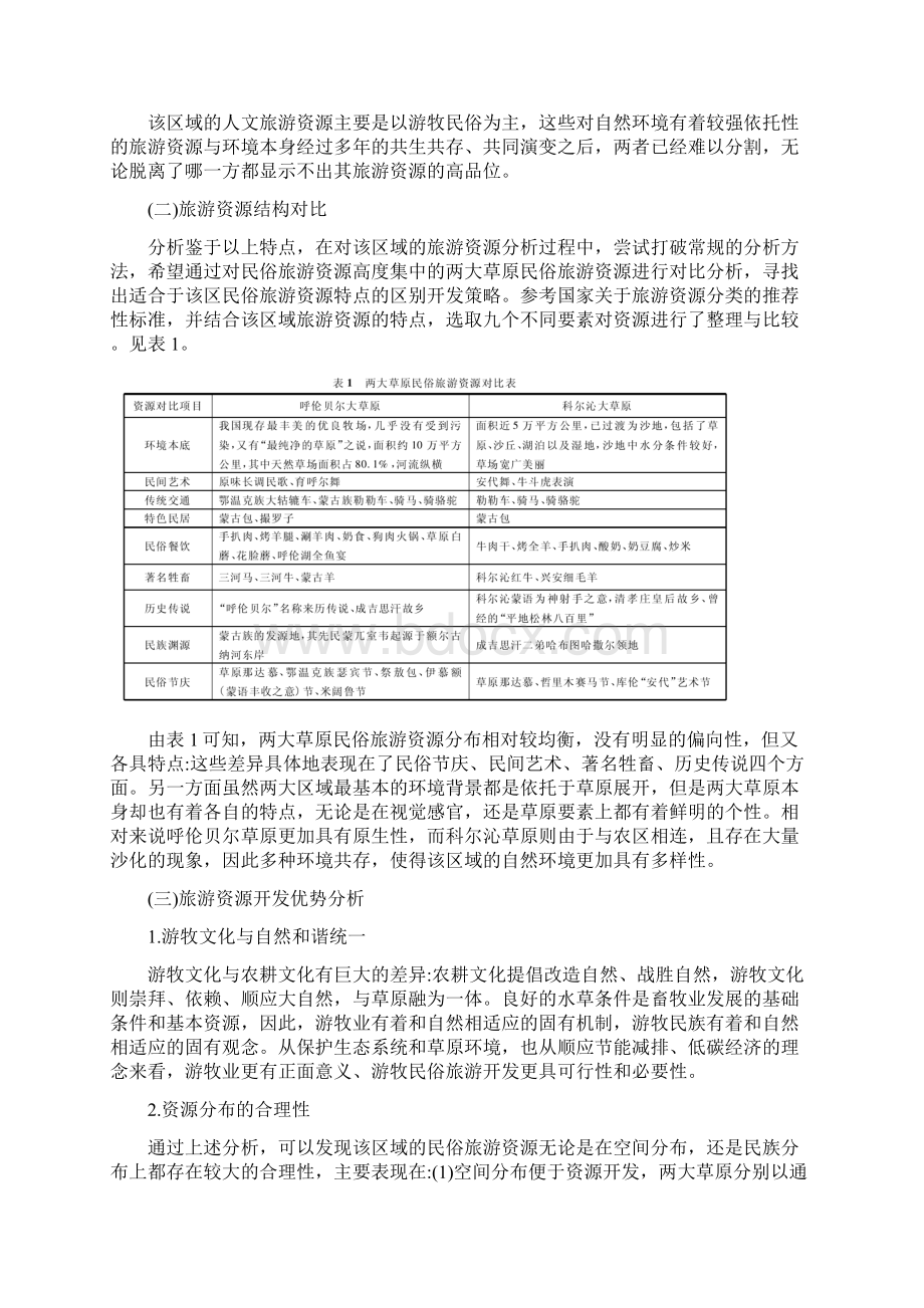 内蒙古东部地区游牧民俗旅游开发策略研究Word文档下载推荐.docx_第2页