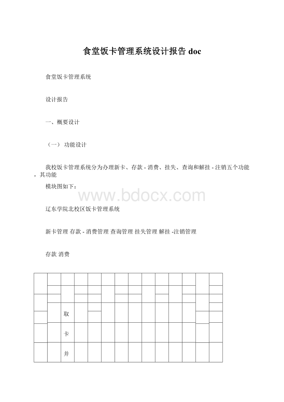 食堂饭卡管理系统设计报告doc.docx