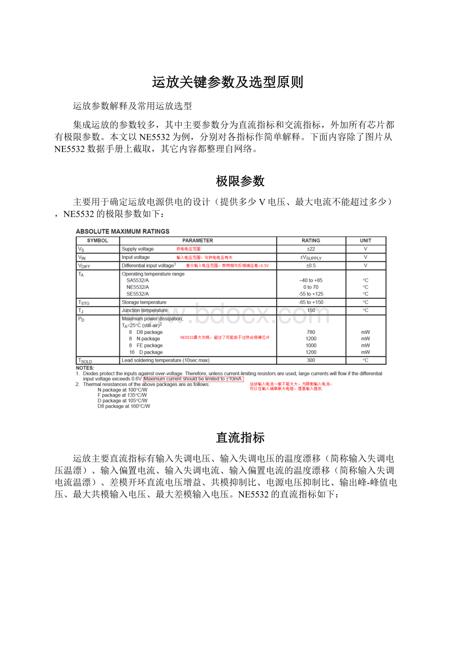 运放关键参数及选型原则Word下载.docx