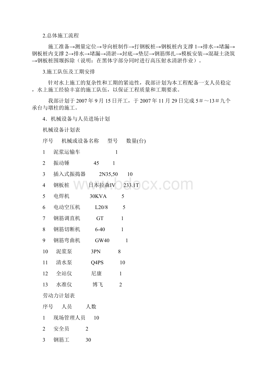 丙洲大桥墩钢板桩围堰施工组织设计方案.docx_第2页