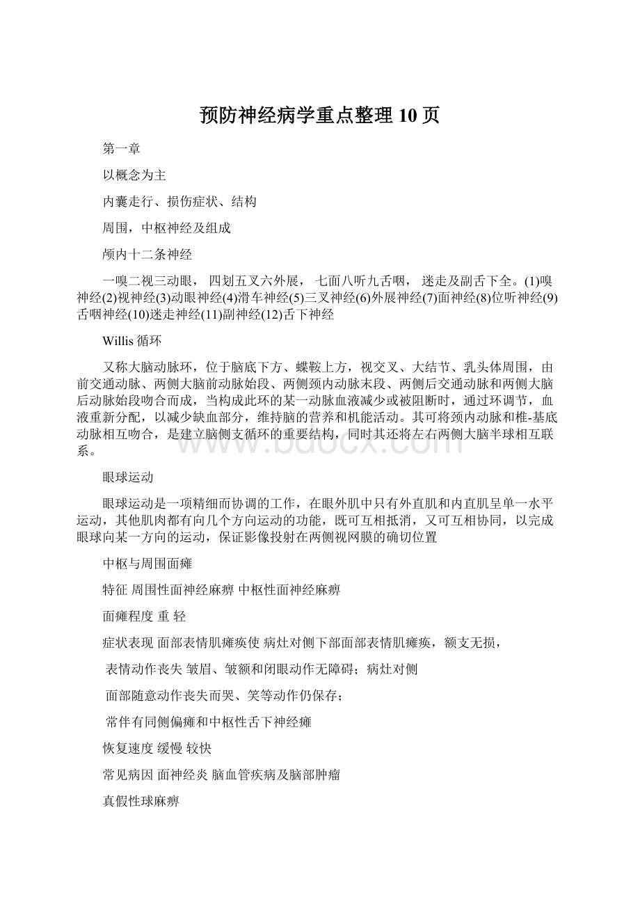 预防神经病学重点整理10页.docx