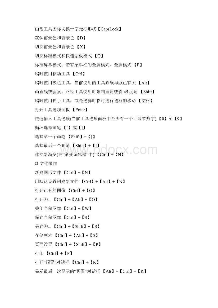 完整版PHOTOSHOPforMAC快捷键大全推荐文档Word文档格式.docx_第2页