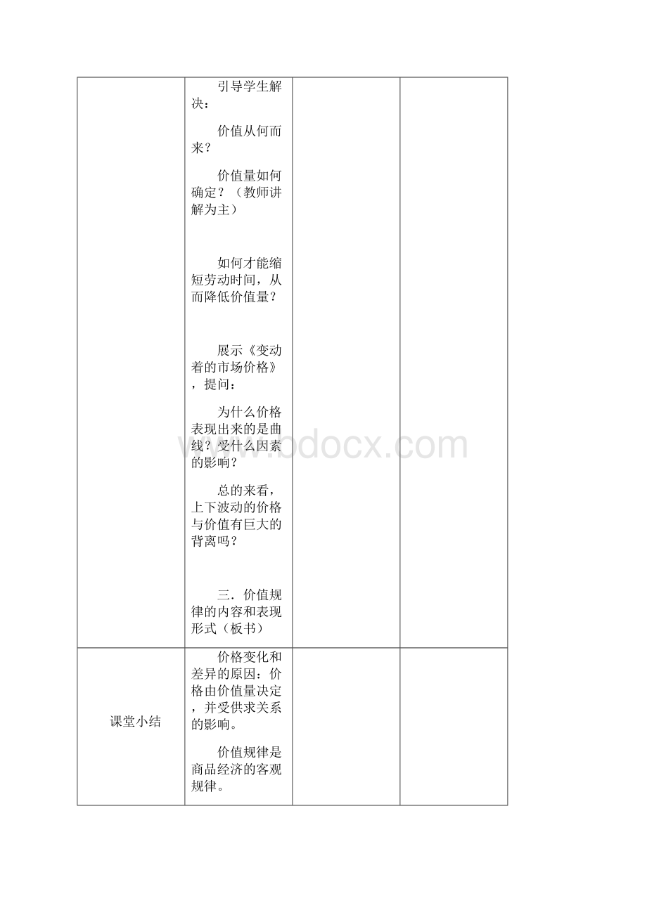 高一政治教案《经济生活》第二课《多变的价格》教学设计docWord格式文档下载.docx_第3页