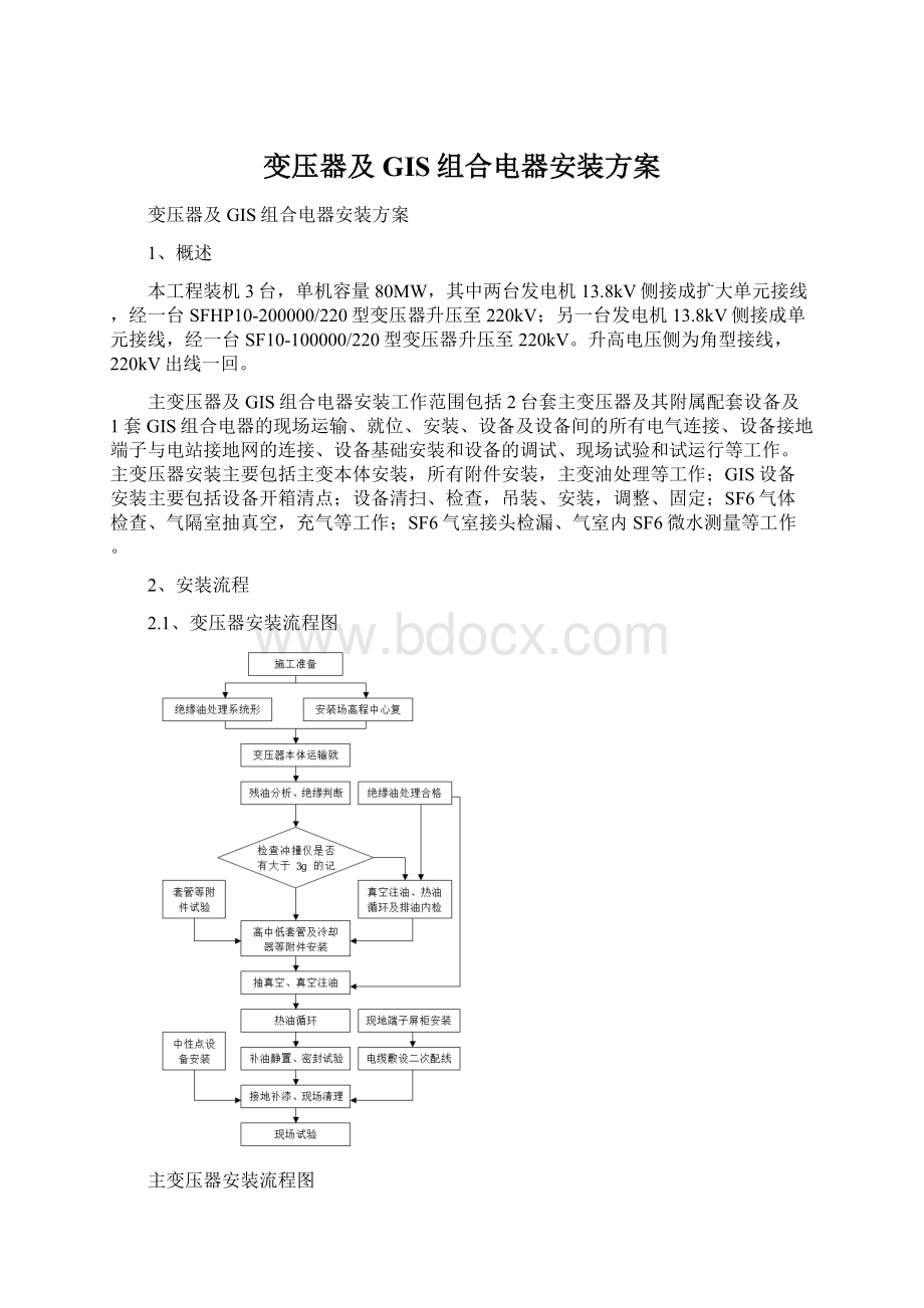 变压器及GIS组合电器安装方案Word下载.docx