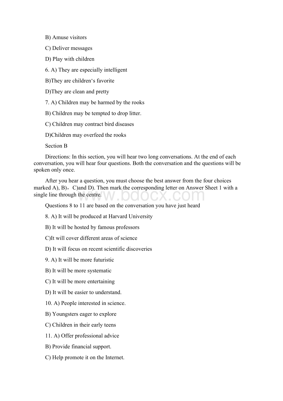 大学英语四级考试真题及答案第一套.docx_第3页