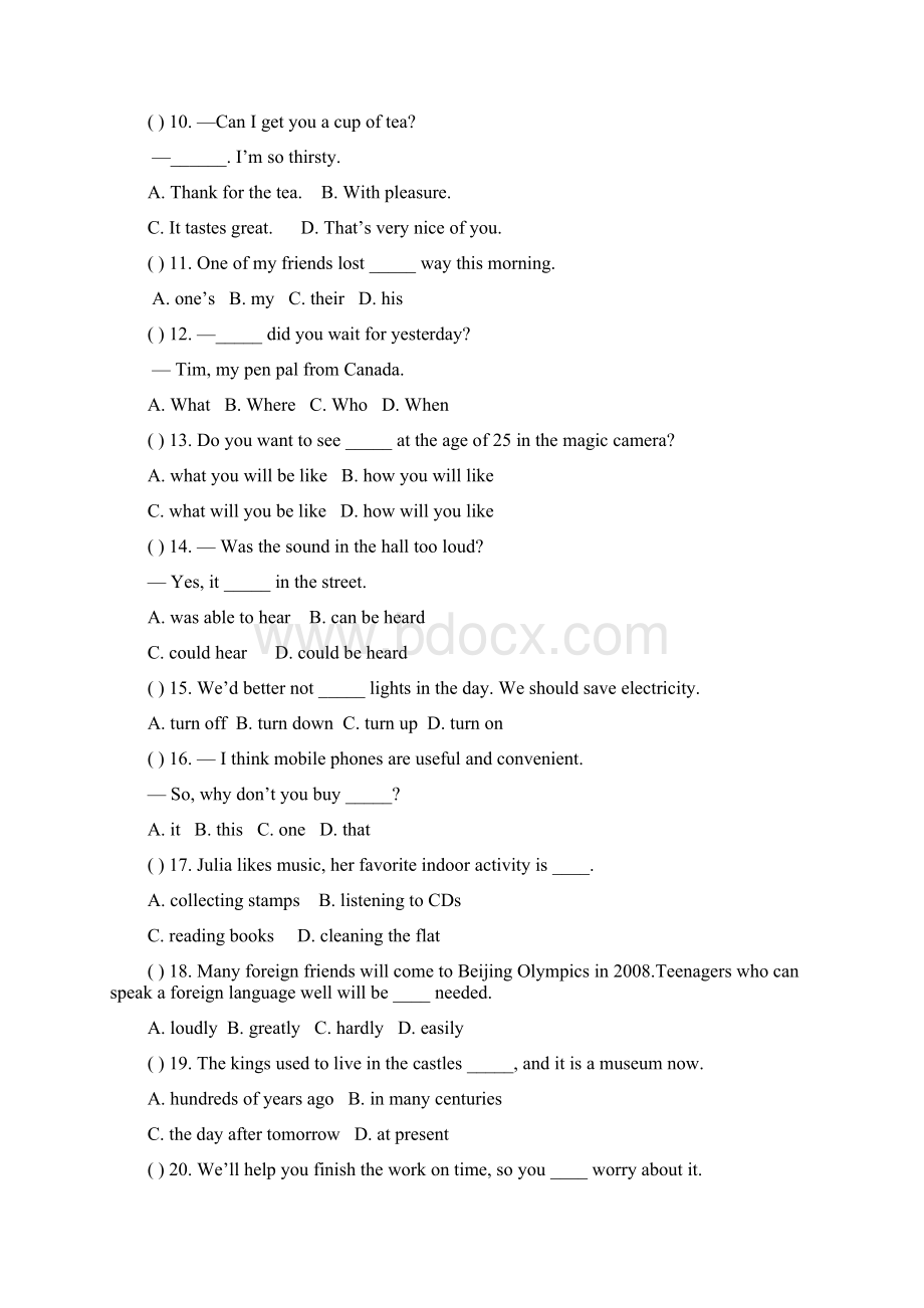 九年级英语中考英语模拟试题沈阳牛津版含答案Word下载.docx_第2页