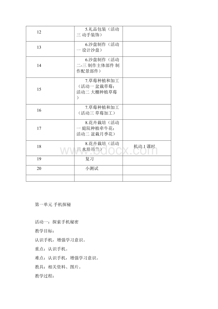 安徽教育出版社六年级综合实践上册教学计划及教案设计文档格式.docx_第3页