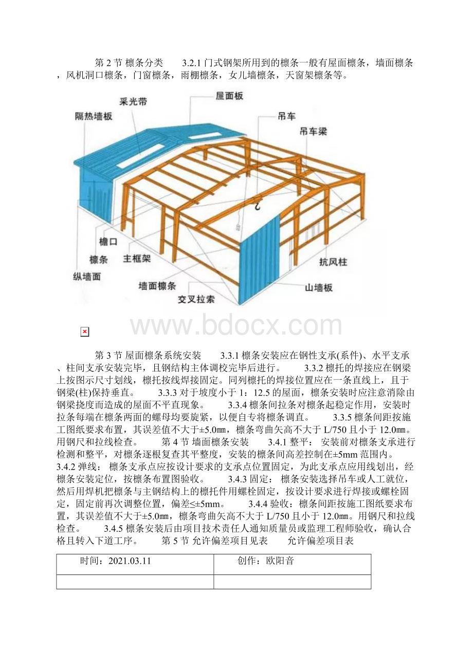 屋面檩条施工方案之欧阳音创编.docx_第2页