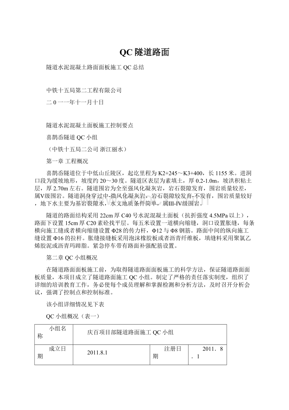 QC隧道路面Word格式文档下载.docx