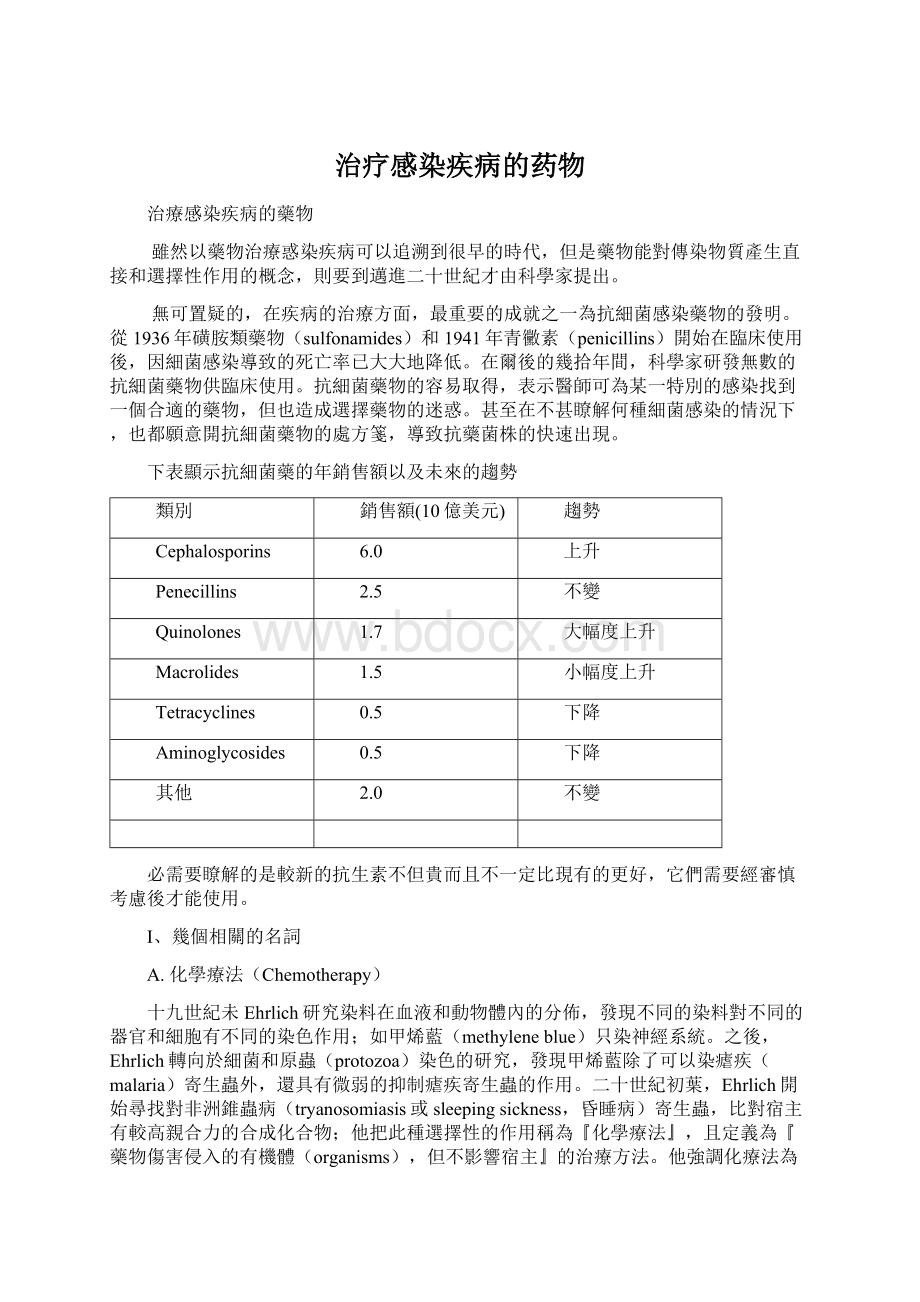 治疗感染疾病的药物.docx_第1页