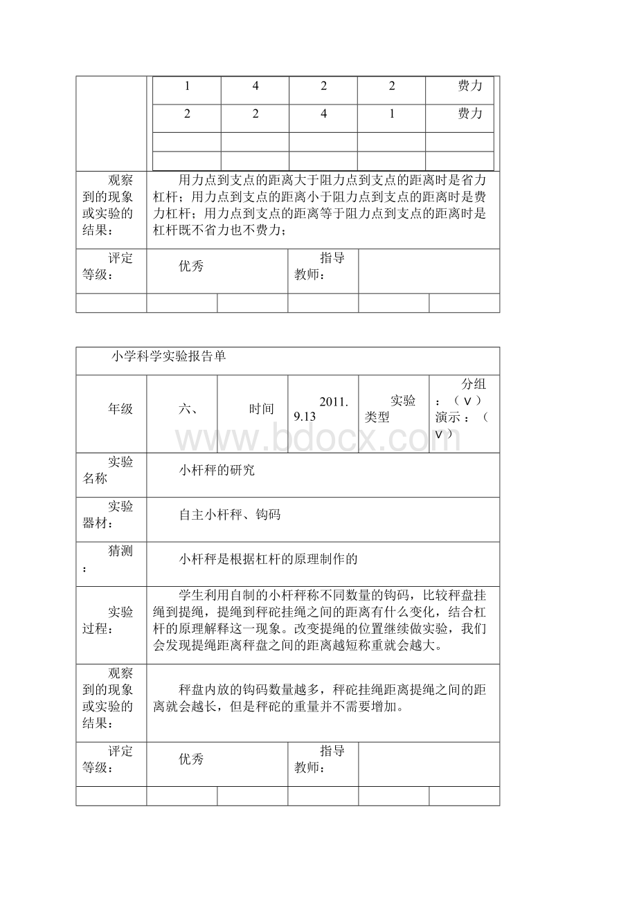 教科版六年级科学全年实验报告文档格式.docx_第3页