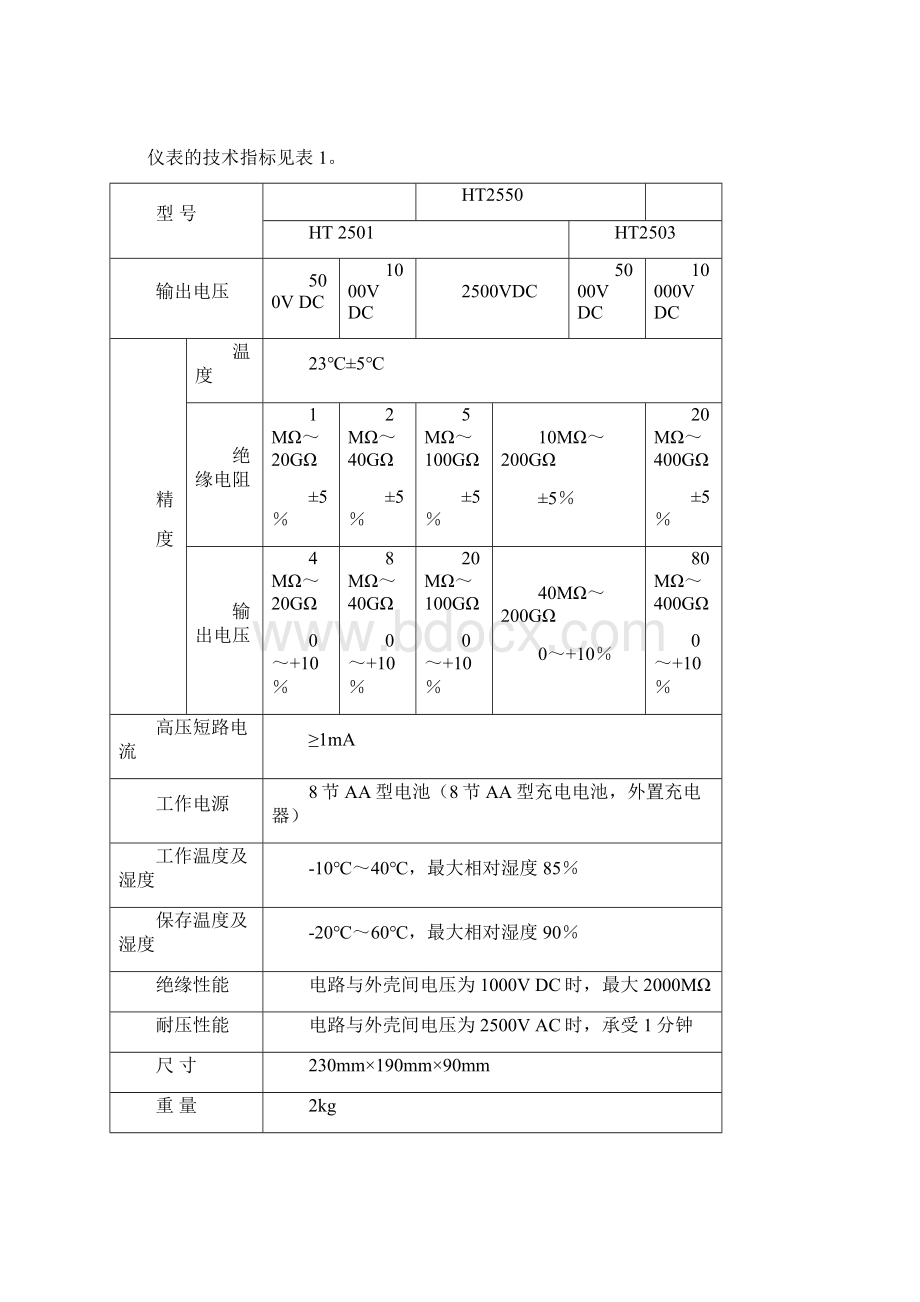 HT25系列绝缘电阻测试仪Word文件下载.docx_第2页