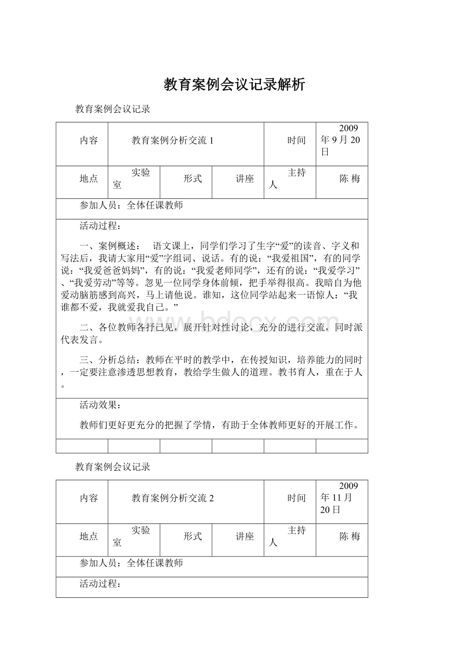 教育案例会议记录解析Word文件下载.docx