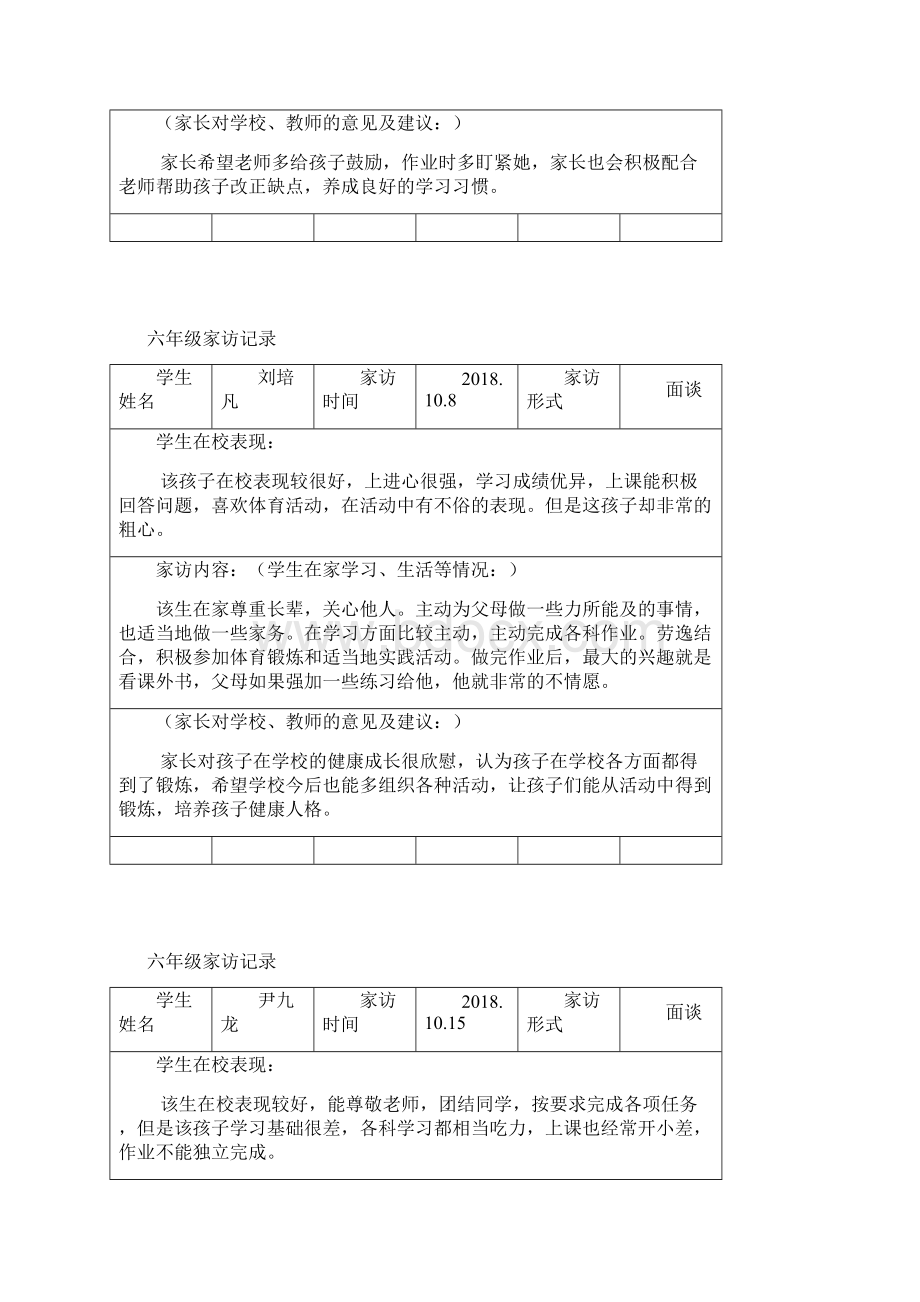 最新六年级家访记录上Word文档格式.docx_第2页