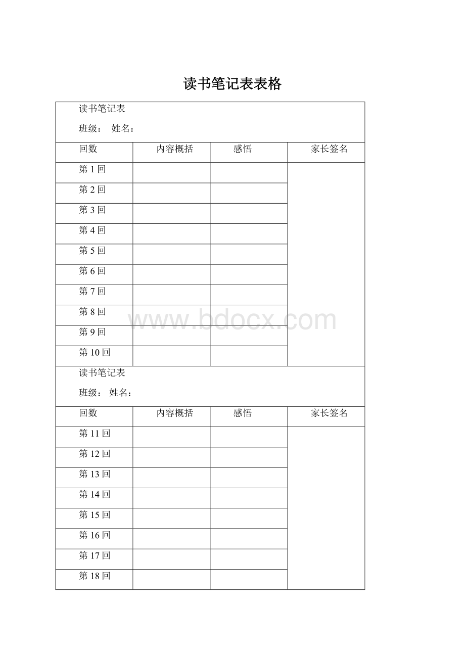 读书笔记表表格Word文档格式.docx