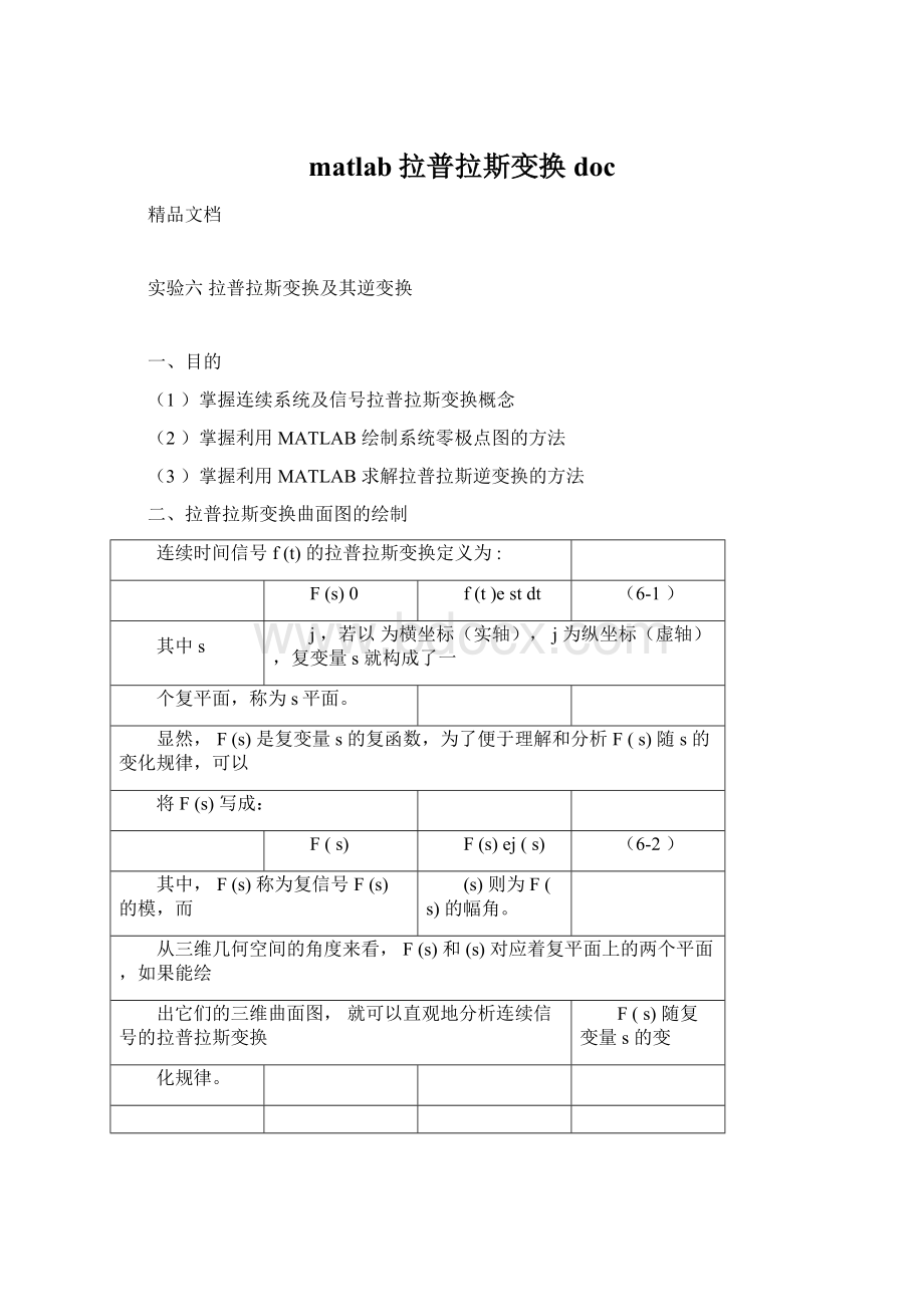 matlab拉普拉斯变换doc.docx