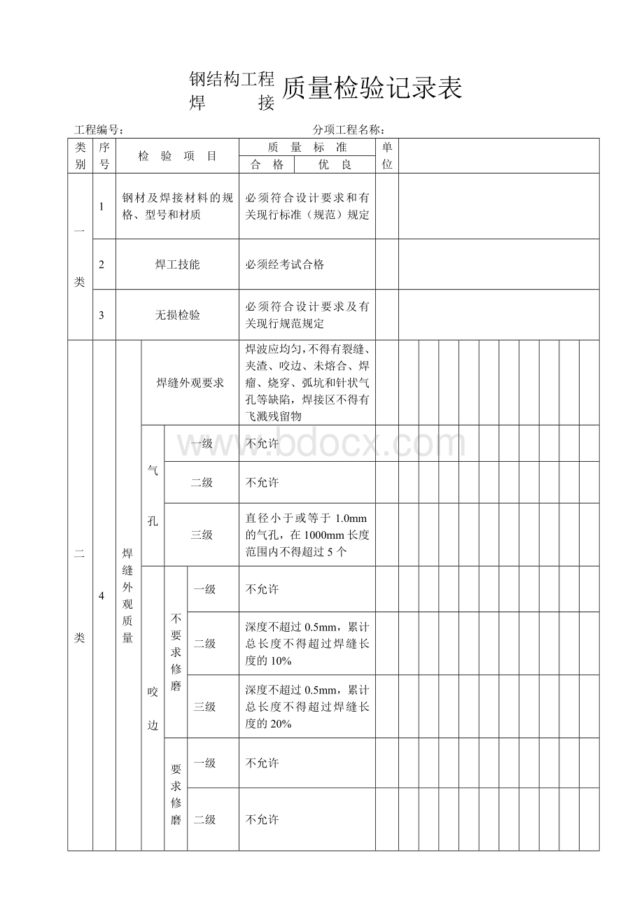 钢结构焊接质量检验记录表.doc