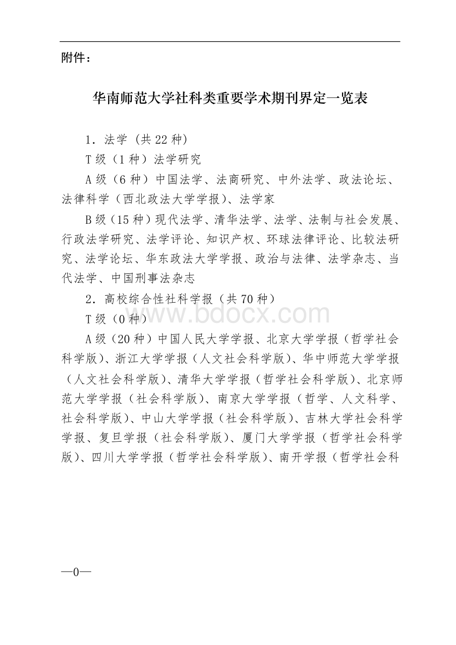 华南师范大学社科类重要学术期刊界定一览表.doc