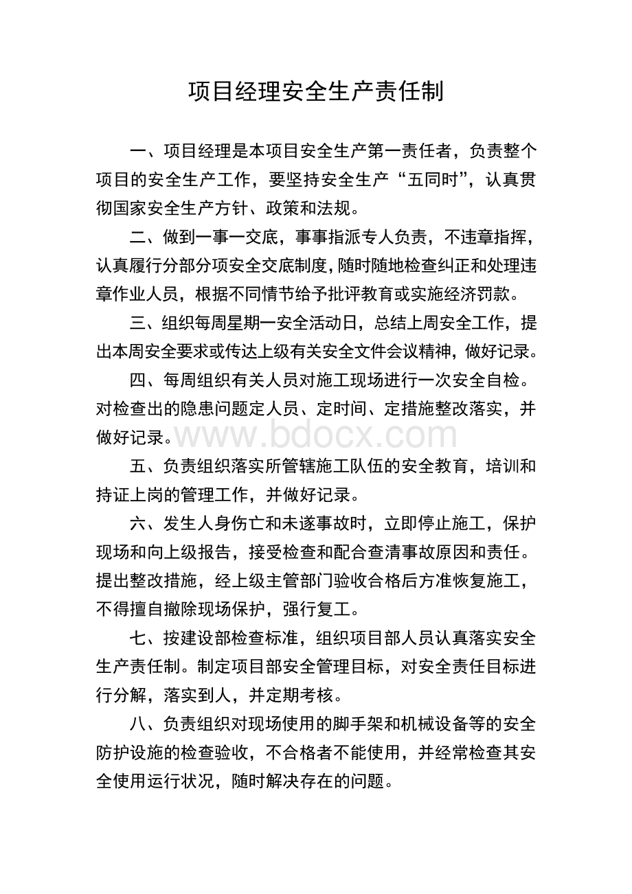 项目部各成员安全生产责任制.doc_第1页