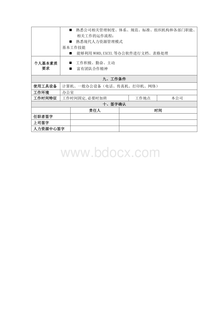 培训文化主管岗位说明书.doc_第3页