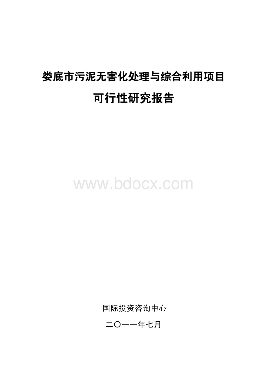 城市污泥处置项目可研报告.pdf_第1页