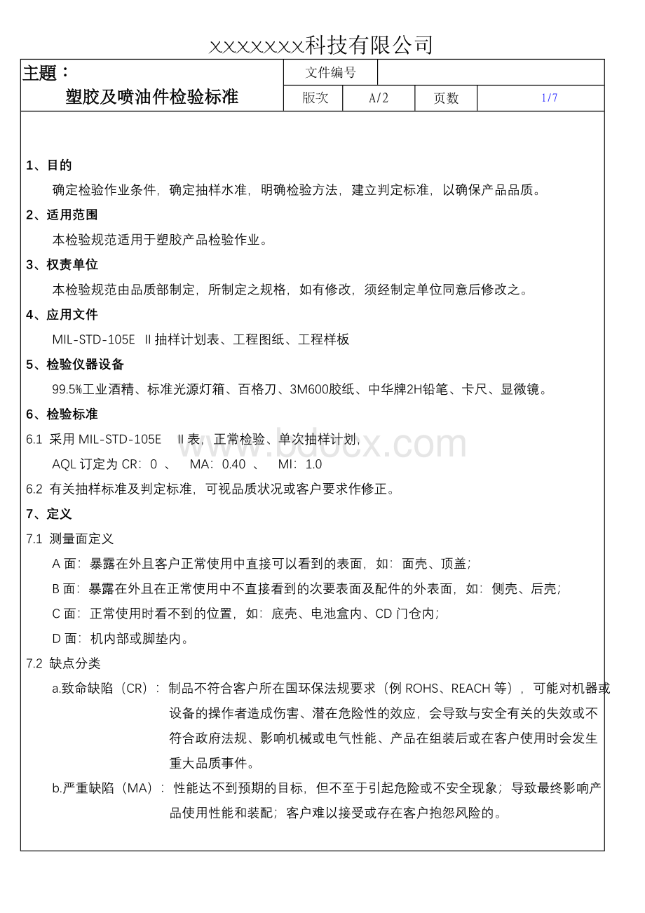 塑胶喷油件检验标准.docx_第2页