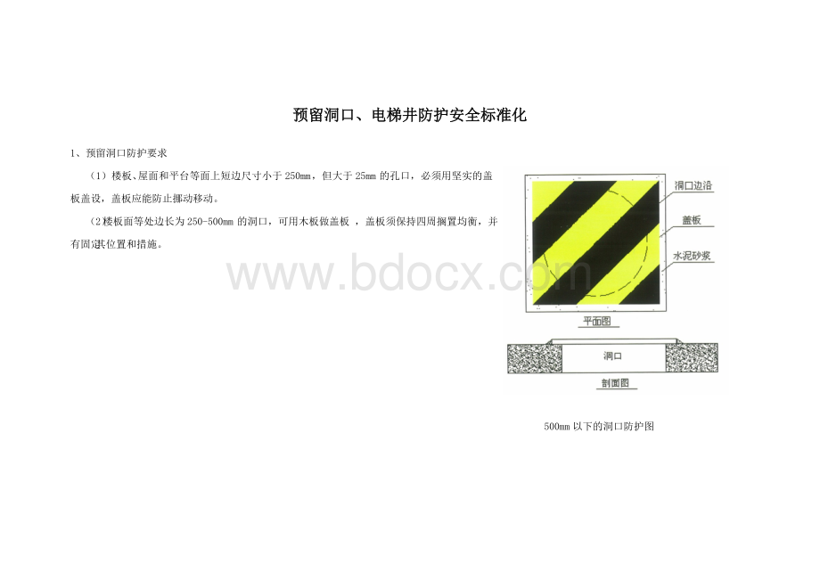 预留洞口、电梯井防护安全标准化Word格式文档下载.docx_第1页