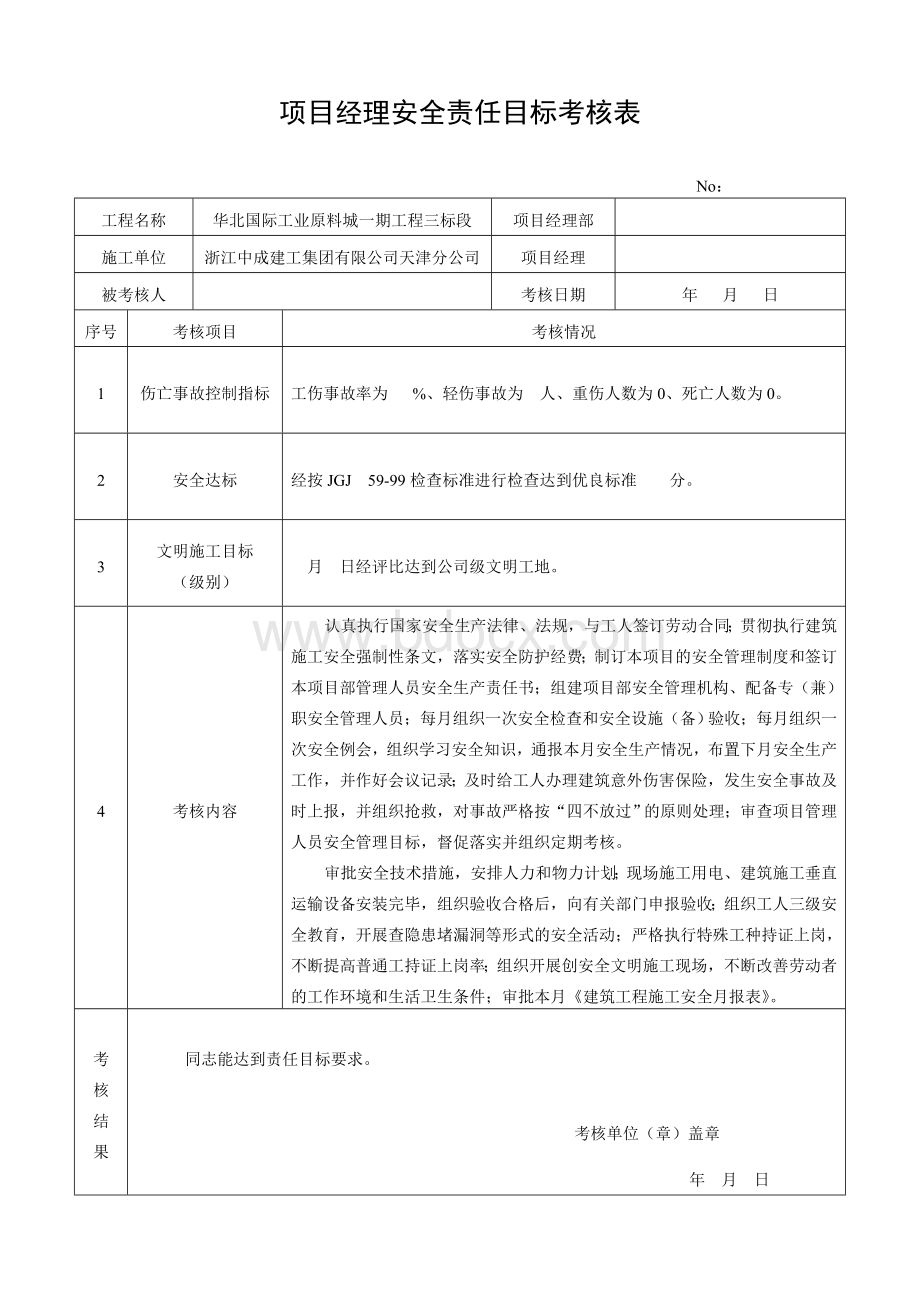 项目工程师安全生产责任制考核表.doc_第3页