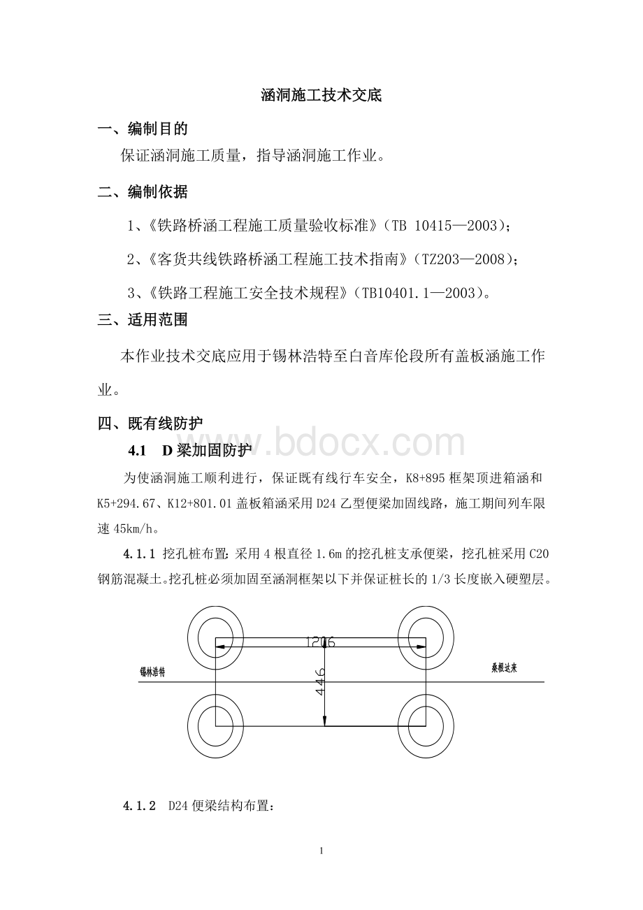 铁路桥涵工程涵洞技术交底.doc