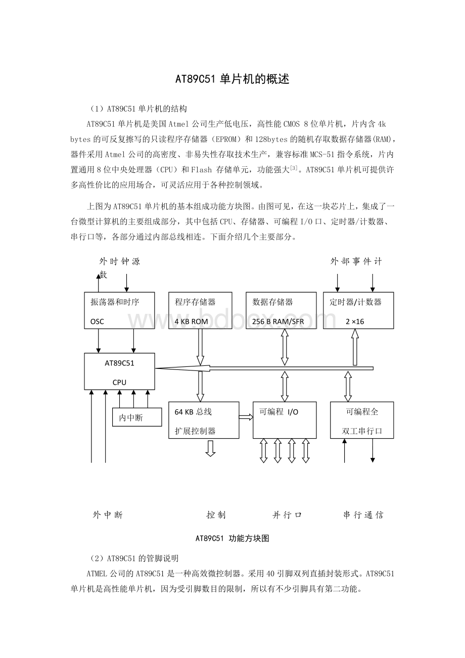 AT89C51单片机的概述Word格式.docx