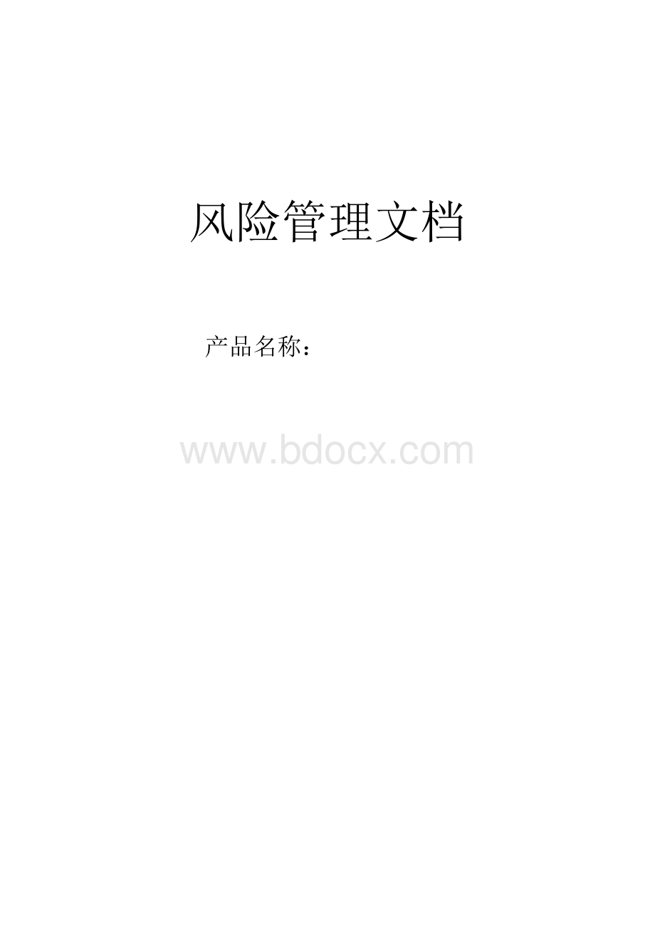 医疗器械风险管理文档模板Word下载.docx