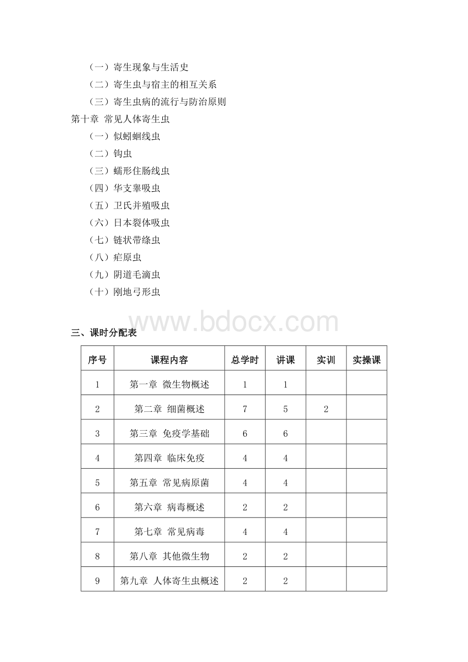 《病原生物与免疫学基础》教学大纲.doc_第3页