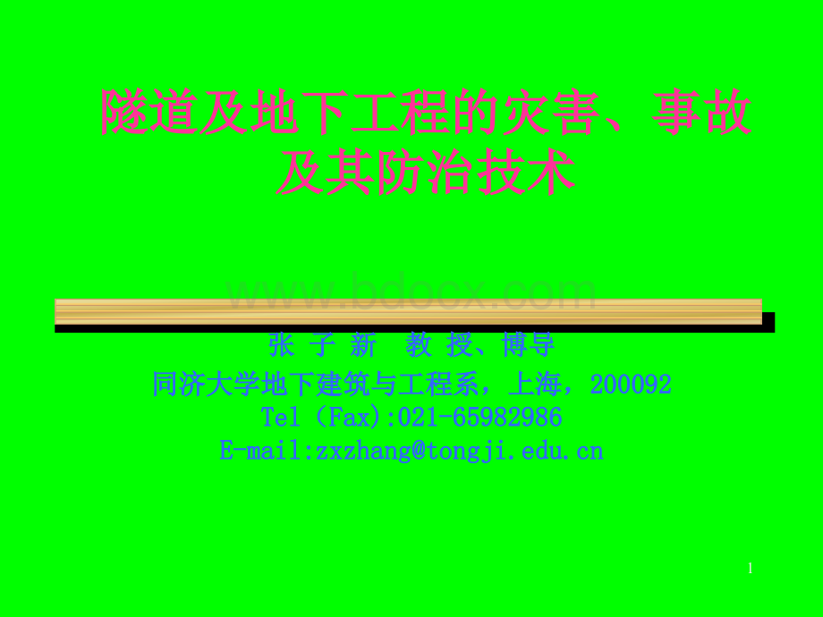 隧道及地下工程的灾害、事故及其防治技术(隧道病害分类处理)PPT文件格式下载.ppt_第1页