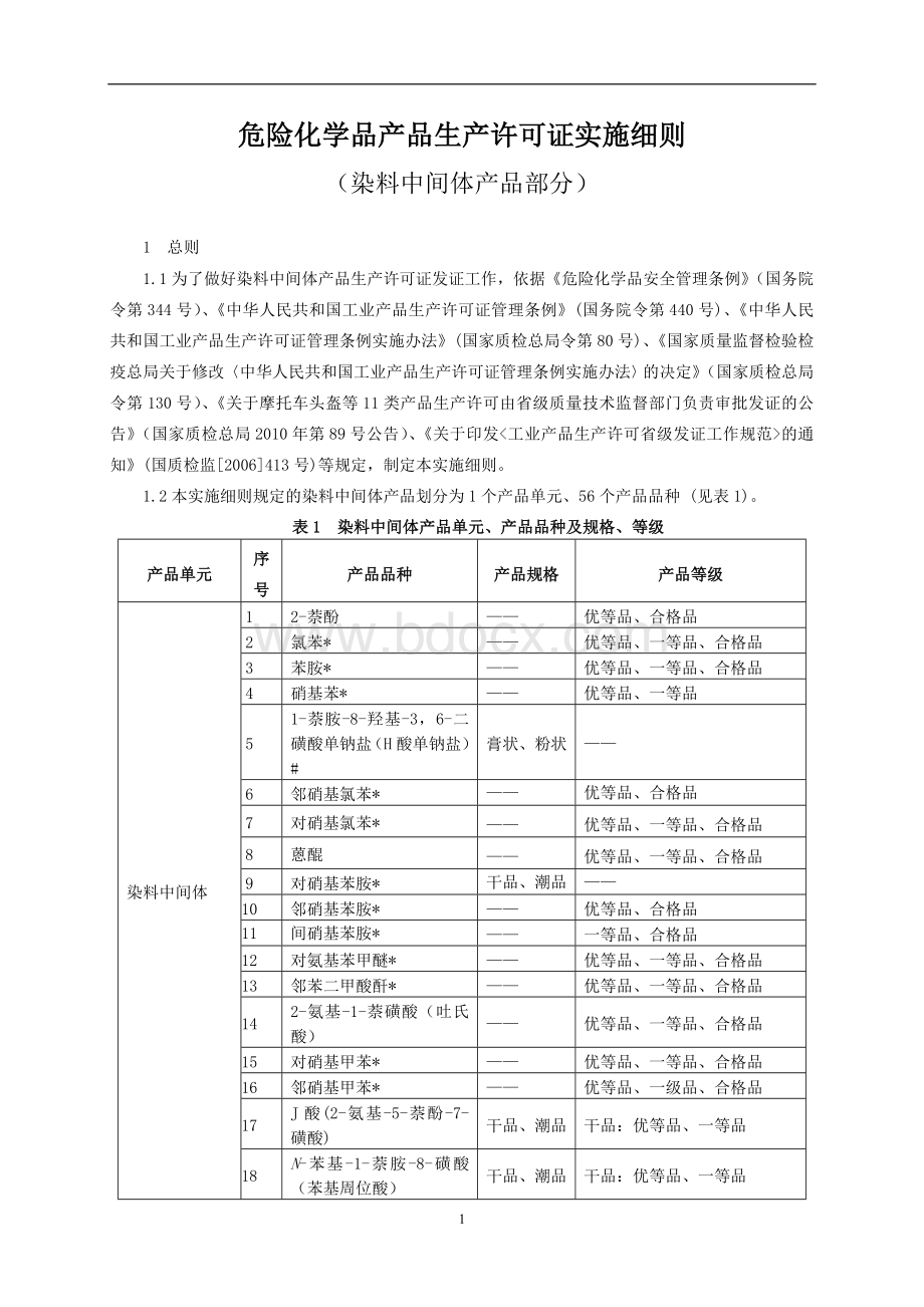 危险化学品产品生产许可证实施细则(染料中间体产品部分)Word格式文档下载.doc_第3页