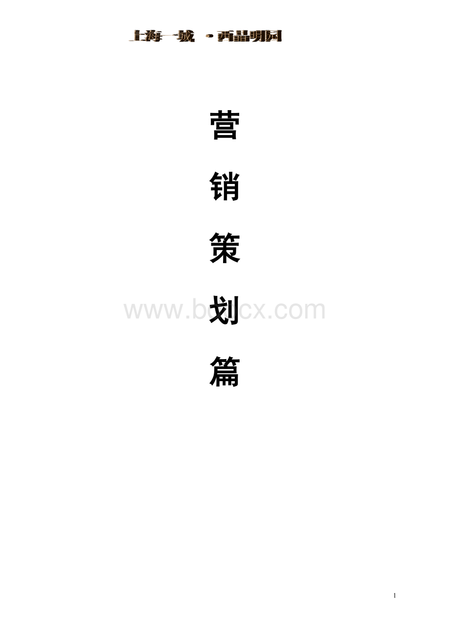 青浦镇项目营销策划报告Word下载.doc_第1页