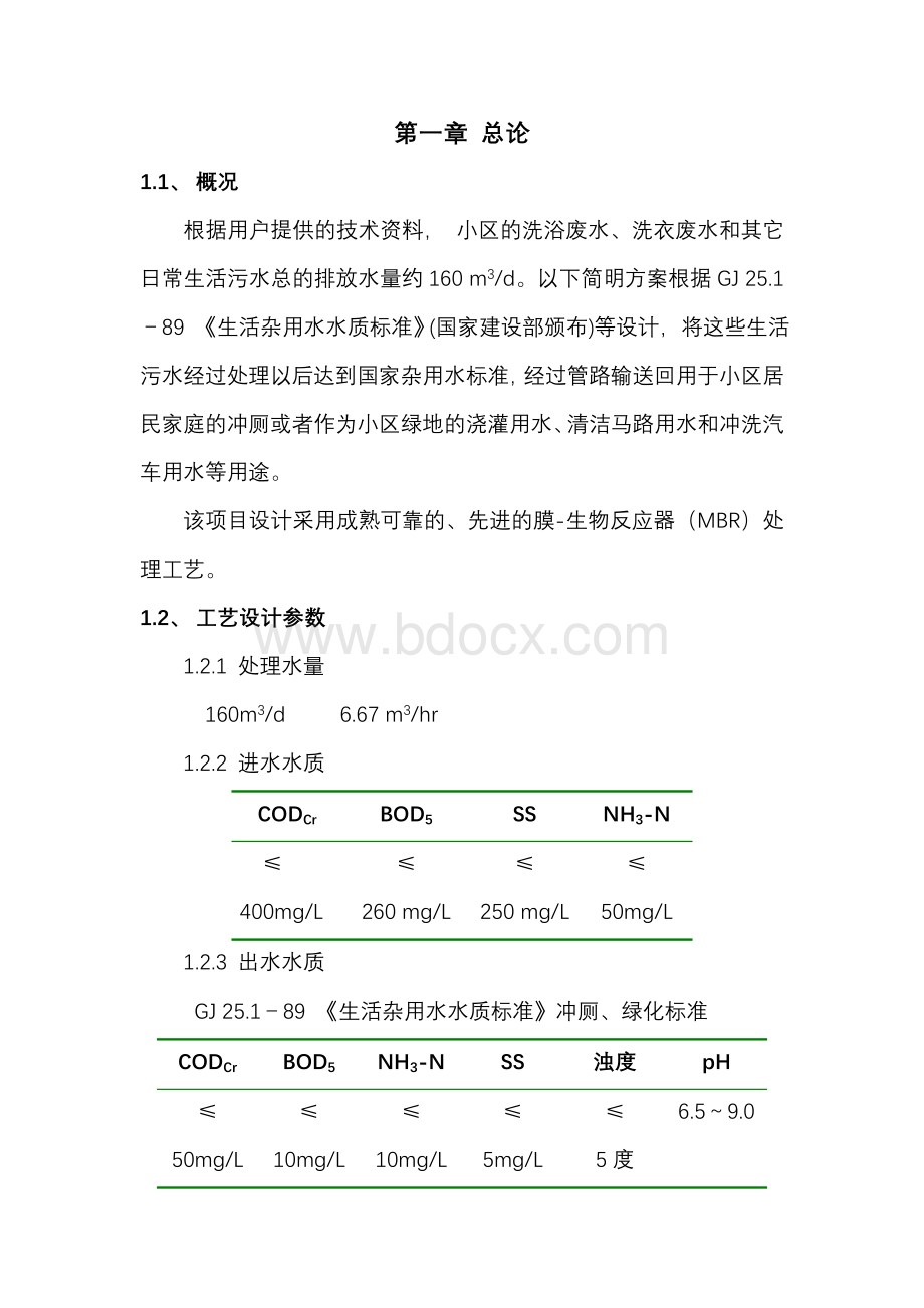 160M3MBR法生活污水处理与回用设计方案及投资.doc_第2页