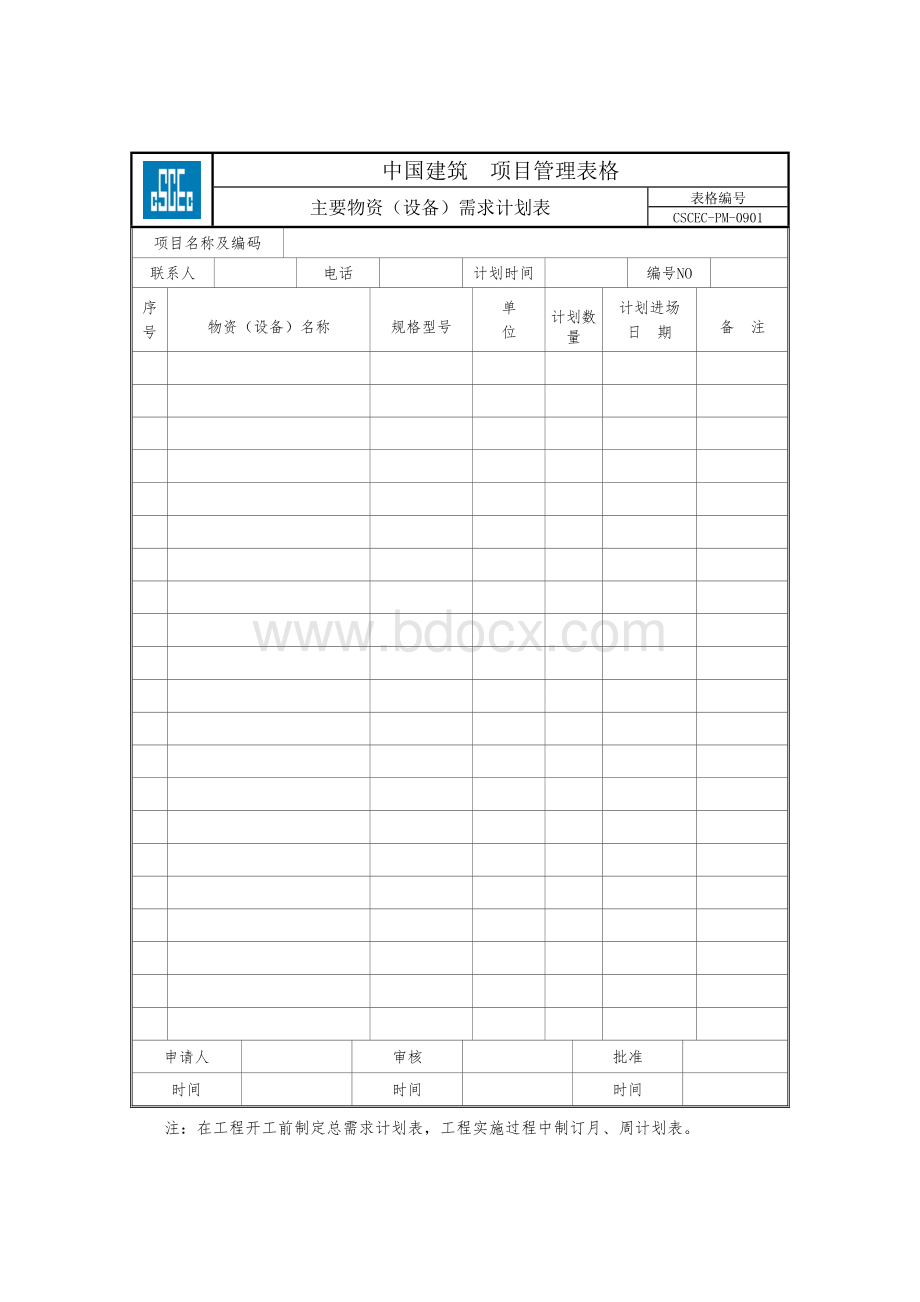 项目管理手册表格.doc_第3页