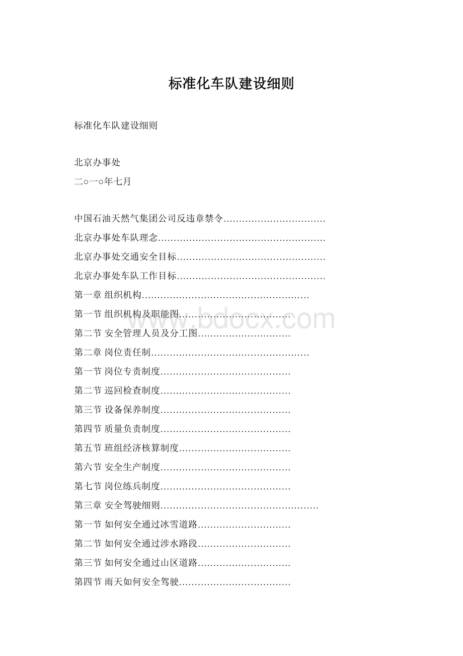 标准化车队建设细则Word格式.docx