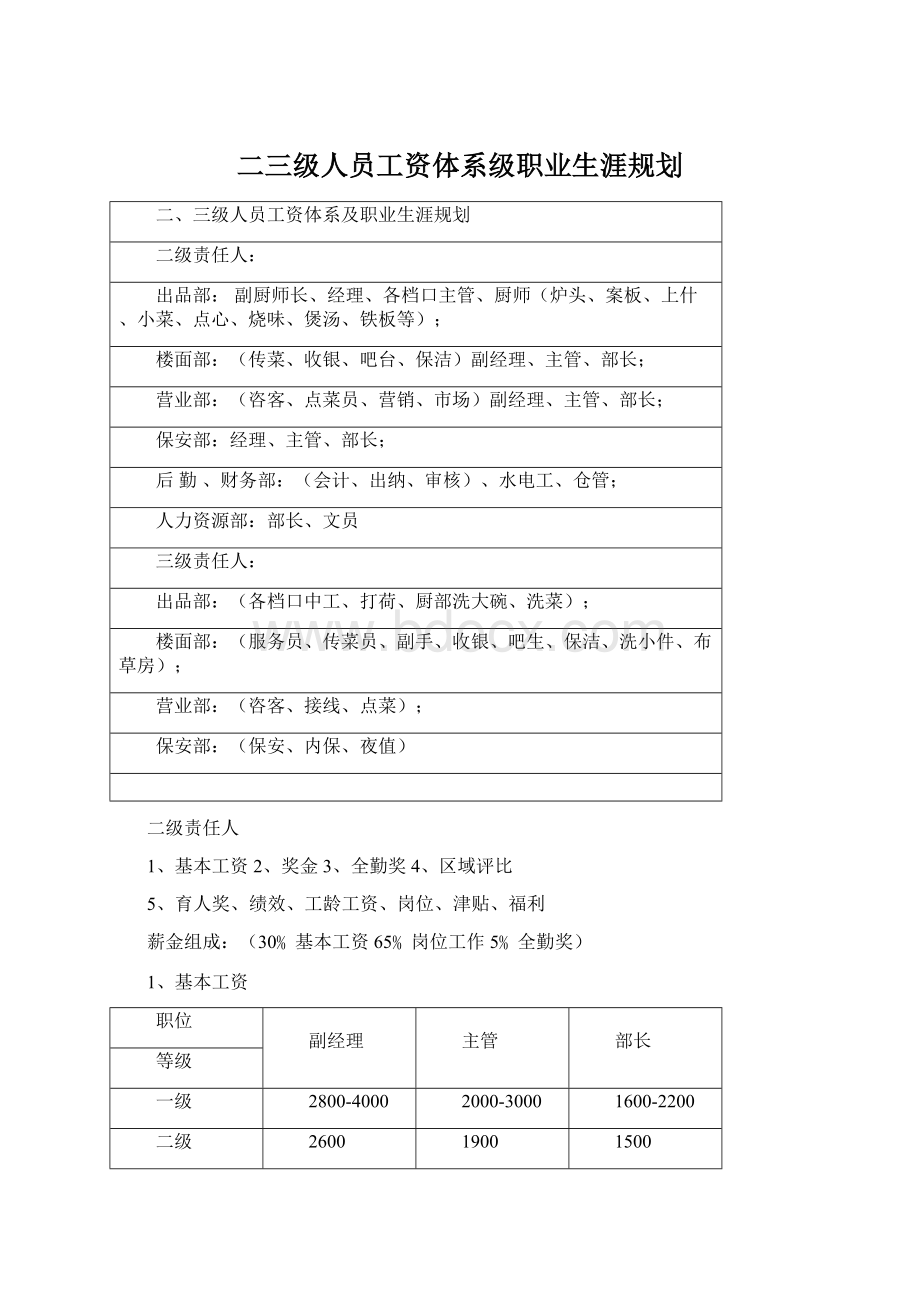 二三级人员工资体系级职业生涯规划Word格式文档下载.docx