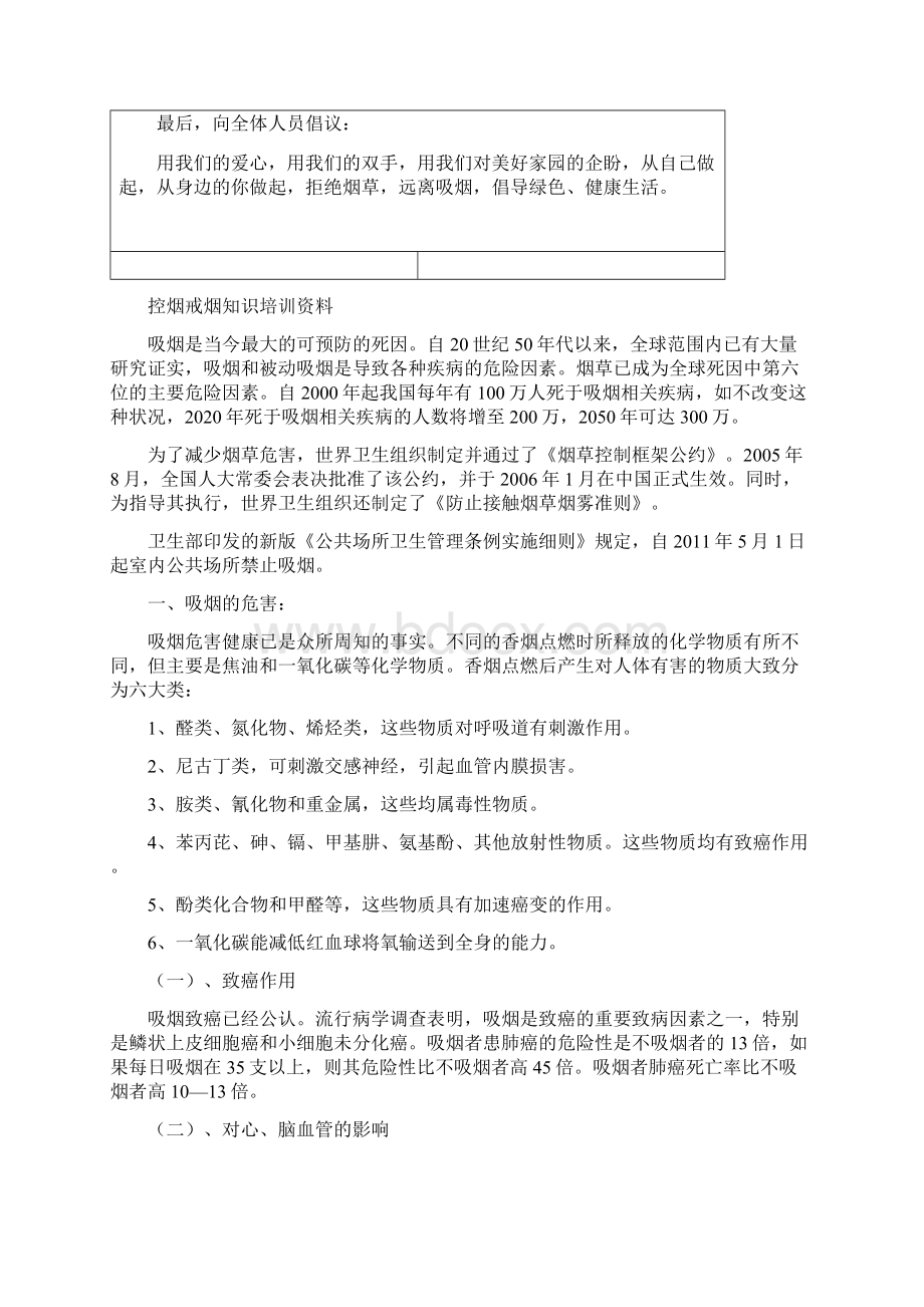 控烟知识培训记录培训知识Word格式.docx_第3页