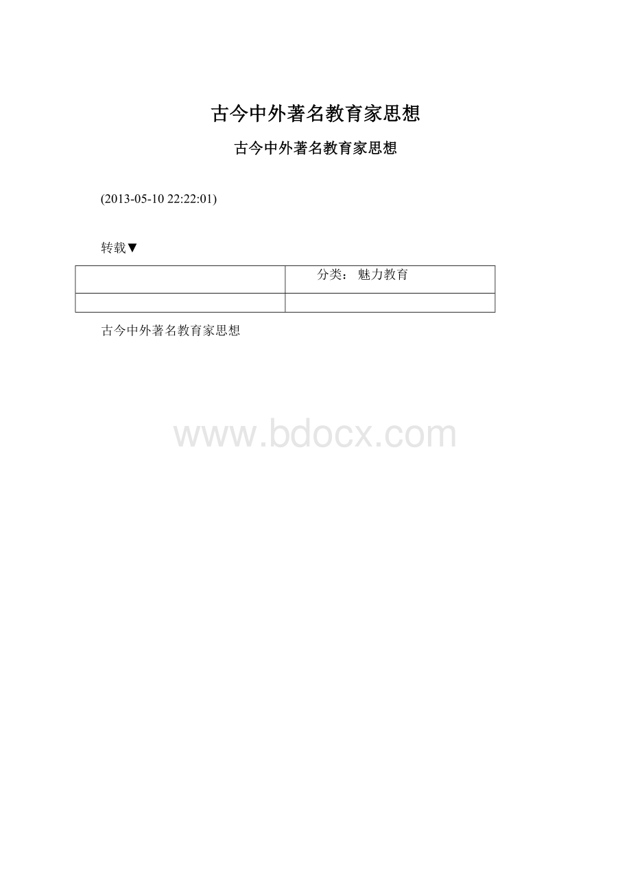 古今中外著名教育家思想Word文件下载.docx